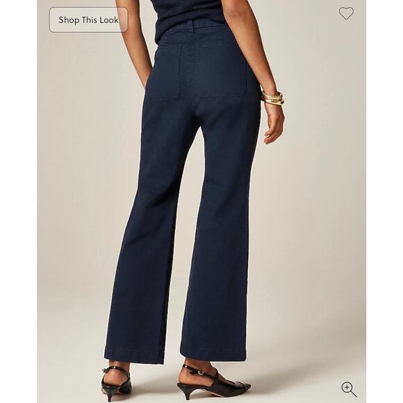 J. Crew Charley kickout cropped pant in chino Navy NWT size 24 - Picture 4 of 12